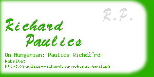 richard paulics business card